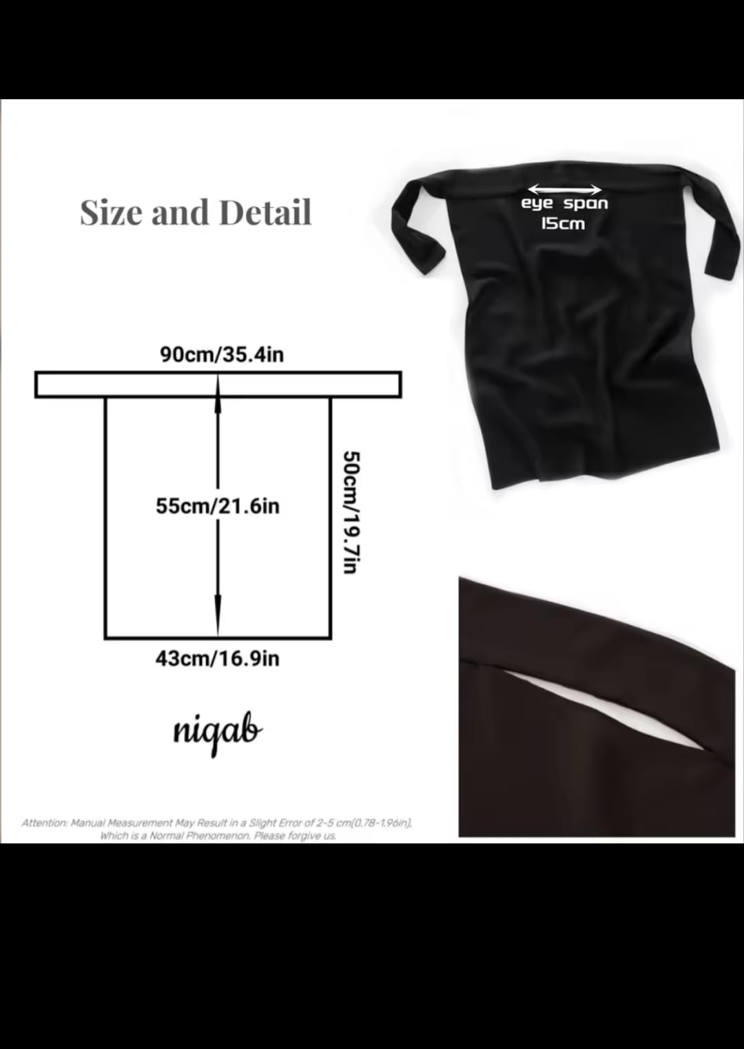 Arabic Tie Niqab 3 layer