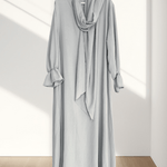 Conjoined Long Scarf Sleeve Flower Abaya