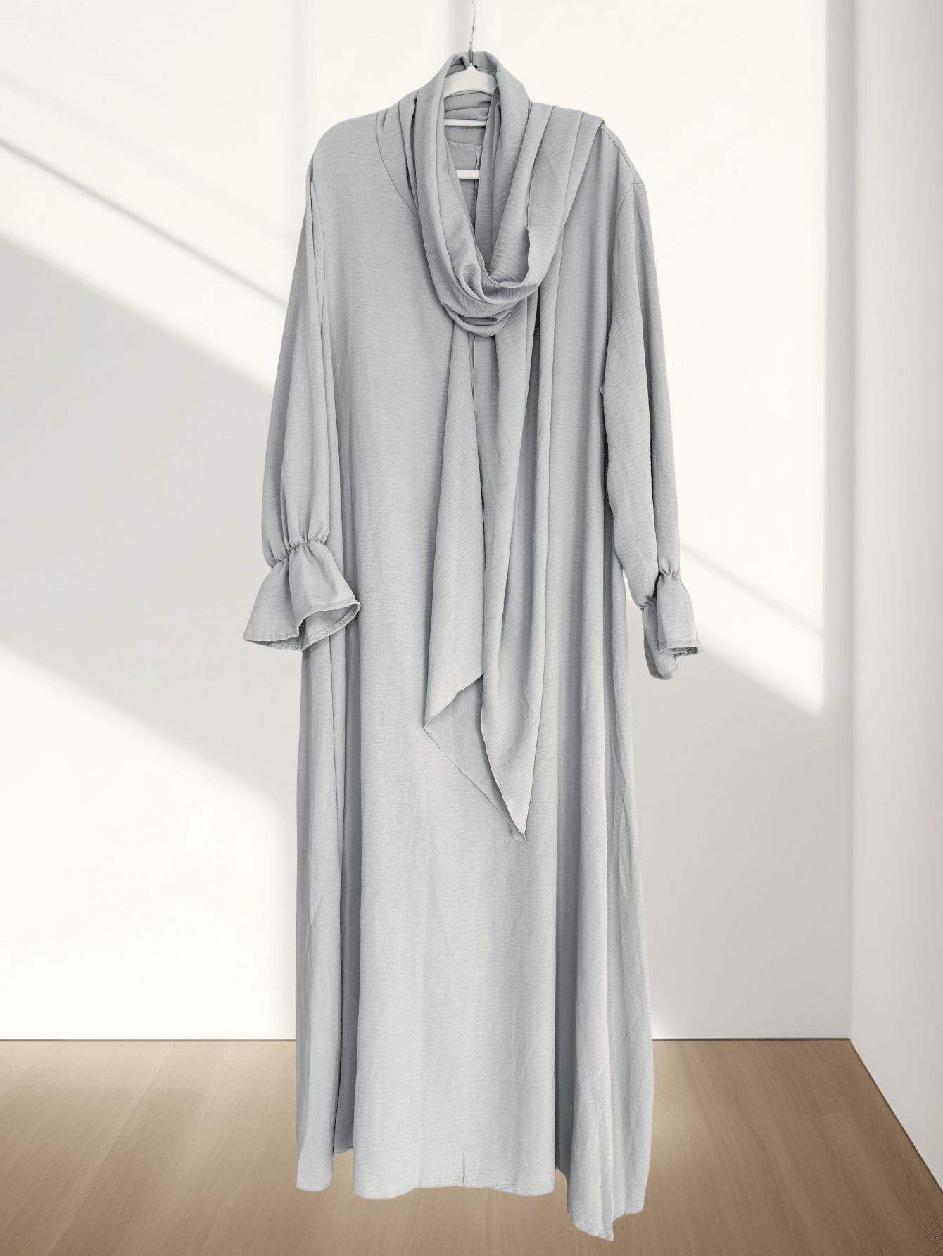Conjoined Long Scarf Sleeve Flower Abaya