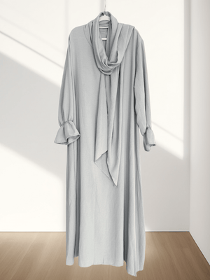 Conjoined Long Scarf Sleeve Flower Abaya