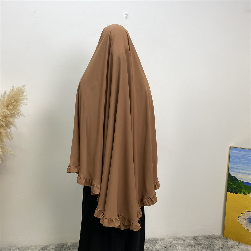 Ruffle Hijab Long