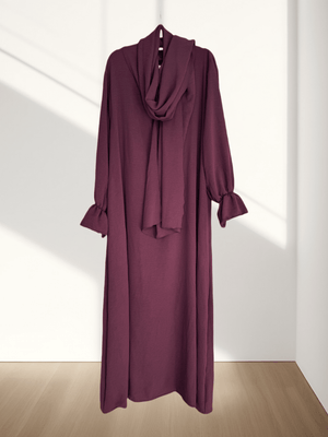 Conjoined Long Scarf Sleeve Flower Abaya