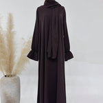 Conjoined Long Scarf Sleeve Flower Abaya