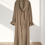 Conjoined Long Scarf Sleeve Flower Abaya
