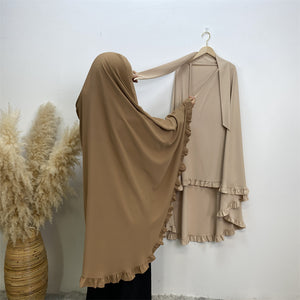 Ruffle Hijab Long