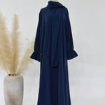 Conjoined Long Scarf Sleeve Flower Abaya