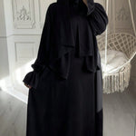 Conjoined Long Scarf Sleeve Flower Abaya