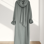 Conjoined Long Scarf Sleeve Flower Abaya
