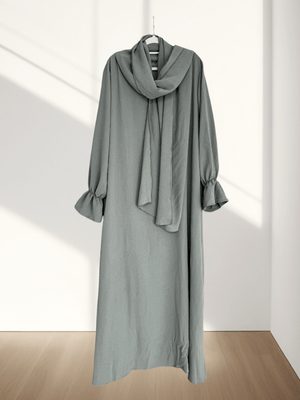 Conjoined Long Scarf Sleeve Flower Abaya