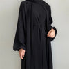 Crinkle Fabric Open Abaya + Inner Long maxi
