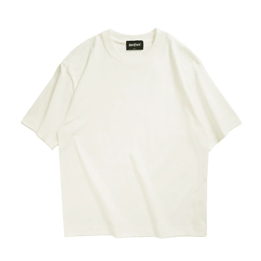 Oversized drop shoulder plain tshirt
