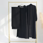 Crinkle Fabric Open Abaya + Inner Long maxi