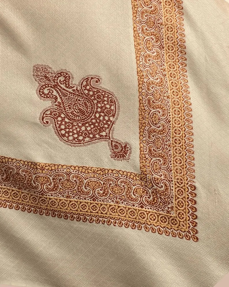Kashmiri shimagh beige